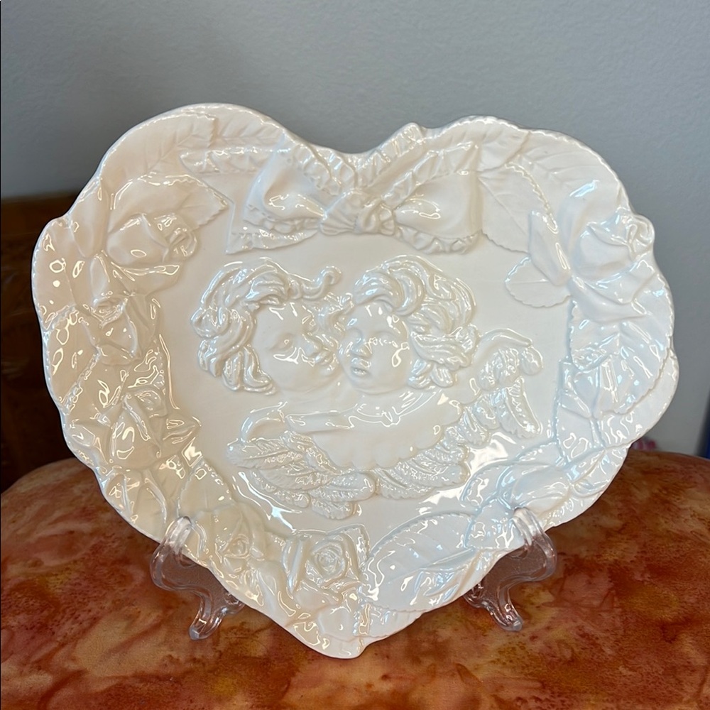 Italian Heart Shaped Etched Dish - #7360